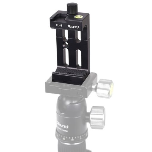 XILETU XJ-8 Aluminum Camera Tripod with Phone Clip - Black - 1