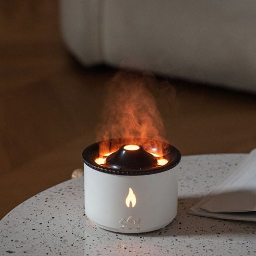 Volcanic Essential Oil Diffuser Ultrasonic Humidifier, Monochrome US Plug - 1