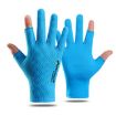 Blue Cycling Gloves - Thin Sunscreen UV Protection, Breathable Ice Silk Mesh - 1