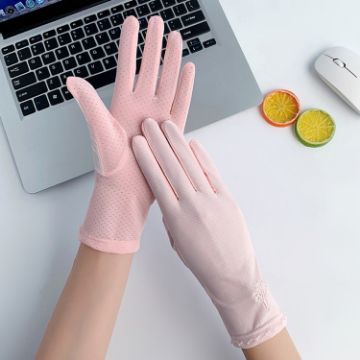 Free Code Pink Ice Silk Thin Gloves - Anti-UV Summer Sunscreen - 1