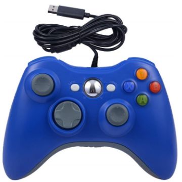 XBOX 360 & PC USB Dual Vibration Wired Gamepad - Blue - 1