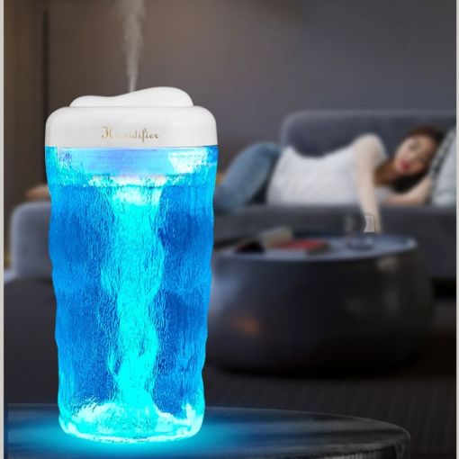 Iceberg Small Car Humidifier - Mute Colorful Aromatherapy (White) - 1