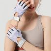 Sakura Pink Non-slip Shock-absorbing Half-finger Yoga Sports Gloves, Size S - 9