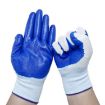2pcs Work Safety Gloves Nitrile Abrasion Oil Resistant White/Blue - 3
