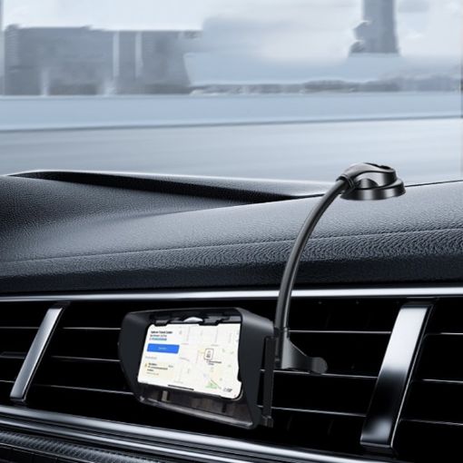 Suction Cup Dashboard Phone Holder with Sun Visor - Hose Model - 1