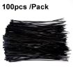 100pcs 8x350mm Black Self-Locking Nylon Cable Ties 7.6mm Wide Bundle - 1
