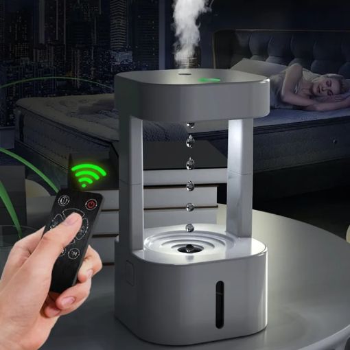 Anti-gravity Humidifier 580ml Water Droplet Backflow Aromatherapy White - 1