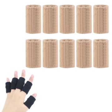 Basketball Riding Finger Sleeves - 10pcs Skin Tone Stretch Knit Protectors - 1