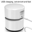 USB Rechargeable Desktop Mini Vacuum Cleaner - Portable Paper Cleaner (White) - 5