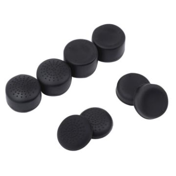 PS5/PS4 Silicone Joystick Cap Set - 8pcs Black Gamepad Protector - 1