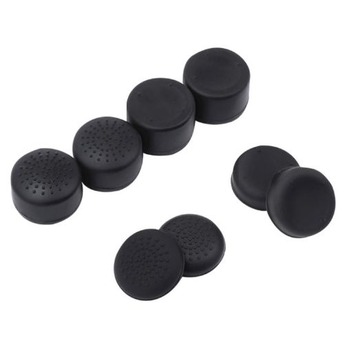 PS5/PS4 Silicone Joystick Cap Set - 8pcs Black Gamepad Protector - 1