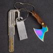 Mini Knife Keychain with Holster - Portable Axe Gold Pendant Accessory - 9