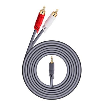 JINGHUA 3.5mm to 2RCA Audio Cable, 3m Grey - Game Console/Outdoor Use - 1