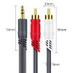 JINGHUA 3.5mm to 2RCA Audio Cable, 3m Grey - Game Console/Outdoor Use - 2
