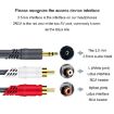 JINGHUA 15m 3.5mm to 2RCA Audio Cable for Game Console (Grey) - 3