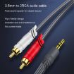JINGHUA 15m 3.5mm to 2RCA Audio Cable for Game Console (Grey) - 7