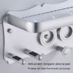Small Black Wall Mounted Hair Dryer Holder - Hole-Free Aluminum Shelf - 3