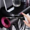 Black Wall Mounted Hair Dryer Holder, Small 2 Loops, No-Drill Aluminum Shelf - 8