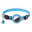 AirTag Pet Anti-Lost Collar Protector for Cats with Reflective Bell (Blue) - 1