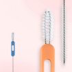Pink Multifunctional Straw Lid Brush Nylon Stainless Steel Crevice Comb - 2