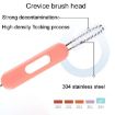Pink Multifunctional Straw Lid Brush Nylon Stainless Steel Crevice Comb - 4