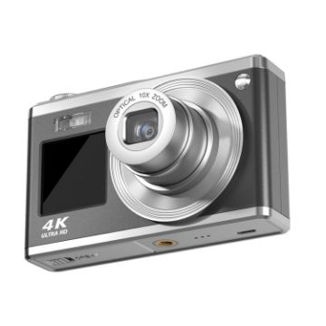 4K HD 60MP Dual Screen Selfie Camera, Optical Zoom, No Memory (Black) - 1