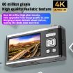 4K HD 60MP Dual Screen Selfie Camera, Optical Zoom, No Memory (Silver) - 3