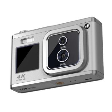 4K HD Dual Lens Digital Camera 50MP Dual Screen Selfie - Silver - 1