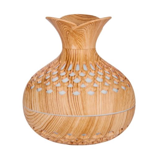 LED Light Aromatherapy Diffuser Vase Quiet Humidifier 2 In 1 Wood - 1