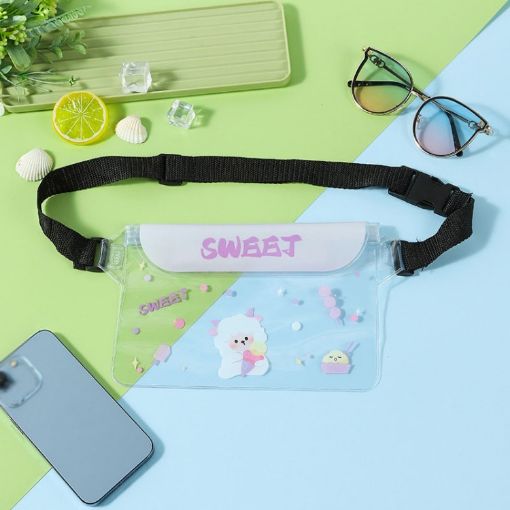Large Capacity Waterproof Cell Phone Waist Bag - Purple Lamb - 1