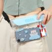 Large Capacity Waterproof Cell Phone Waist Bag - Blue Cat Design - 9