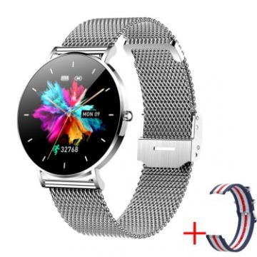 T8 1.3" Silver Gray Smart Watch - Heart Rate/Blood Pressure/Oxygen Monitor - 1