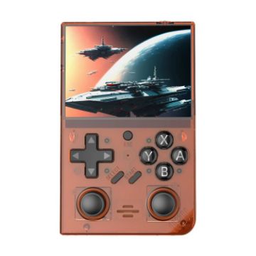 R35PLUS 3.5" Handheld Game Console 64G 10,000+ Games - Transparent Orange - 1