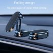 D11 Magnetic Folding Car Phone Holder - Rotatable Dashboard Stand (Black) - 3