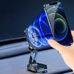 D11 Magnetic Folding Car Phone Holder - Rotatable Dashboard Stand (Black) - 8