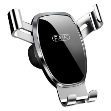 FAIK Car Phone Holder Air Vent Gravity Sensor Bracket, Silver Mirror - 1