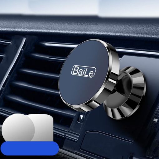 BaiLe Magnetic Car Phone Holder - Universal Dashboard Mount, Black - 1