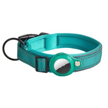 AirTag Tracker Dog Collar, Neoprene Lining, Reflective, Size S, Royal Blue - 1