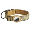 AirTag Tracker Dog Collar, Neoprene Lining, Reflective, Size L, Dark Khaki - 1