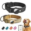 XL Black Reflective Dog Collar with Neoprene Lining for AirTag Tracker - 2