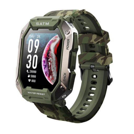 C20Plus 1.81" Health Monitoring Waterproof Smart Watch - Camouflage Green - 1