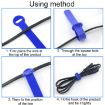 20pcs Blue T-Shape Nylon Data Cable Strap 10x150mm Binding Tie - 5
