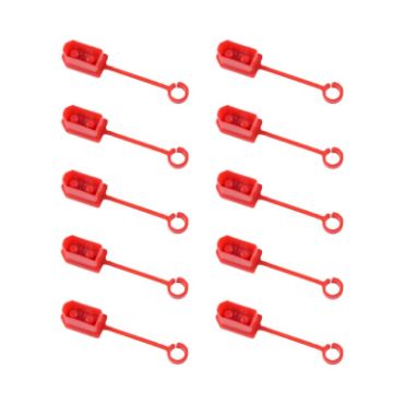 XT60 Battery Plug Protective Covers - 10pcs Pack, Dustproof & Insulated (Red) - 1