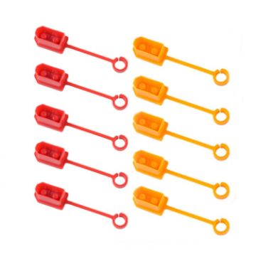 XT60 Battery Plug Protective Covers 10pcs - Dustproof & Insulated (Yellow+Red) - 1