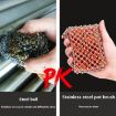 Stainless Steel Silicone Brush Pot Cleaner, 3 Ring Red, Heat Resistant - 6