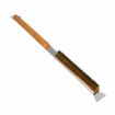 21" Wooden Handle Pizza Oven Brush with Stone Scraper, Copper Bristles - 1