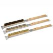 21" Wooden Handle Pizza Oven Brush w/ Stone Scraper, Palm Fiber Bristles - 3