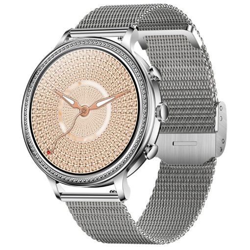 V60 1.39" Silver Steel Waterproof Bluetooth Call Health Smart Watch - 1