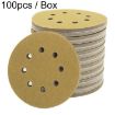5" 8-Hole Sanding Discs 100pcs, P320 Grit, 125mm Yellow Flocking Sheet - 1