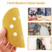 5" 8-Hole Sanding Discs 100pcs, P320 Grit, 125mm Yellow Flocking Sheet - 5